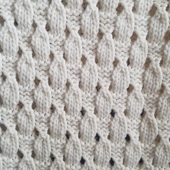 NWT ECRU BEIGE CREAM OPENWORK KNIT MINI DRESS. - Picture 7 of 8